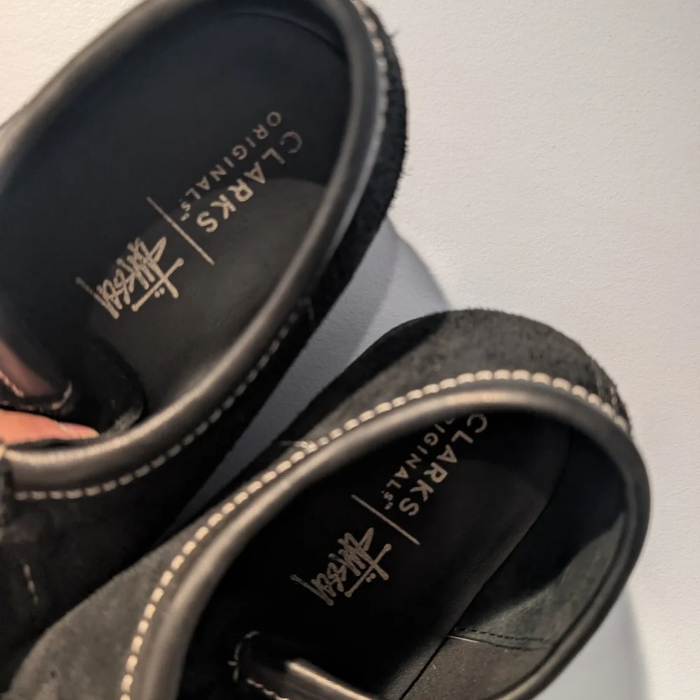 Clarks X Stussy Black Suede Wallabe Size 9.5 OG Box.